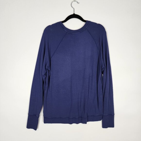 Athleta Criss Cross Sweatshirt Lightweight Cozy Layer Sweatshirt Marl Grey Blue - Picture 10 of 10